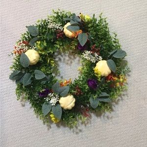 Decorative fall wreath.